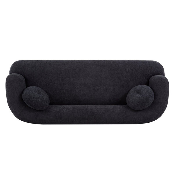 English Elm Compressed Three Seat Sofa with Rubberwood Base Polyester Upholstered Living Room Couch N771P392415H_N771P392416H