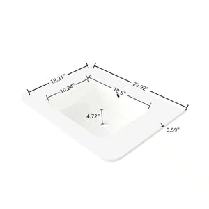 English Elm 30" Glossy White Ceramic Undermount Bathroom Basin with Overflow and Seamless Bowl W2615P281687