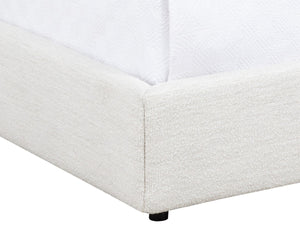Sunpan EMMIT Bed - Queen - Merino Pearl Upholstered Frame with Modern Tufting & Durable Performance Fabric 110148V