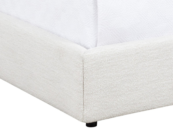 Sunpan EMMIT Bed - Queen - Merino Pearl Upholstered Frame with Modern Tufting & Durable Performance Fabric 110148V