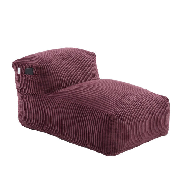 English Elm Big Corduroy Lounger Bean Bag with Ottoman Memory Foam Fill for Living Room Wine Red W395P435354