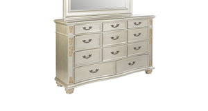 English Elm Lyon 11-Drawer Dresser with Rich Wood Veneer and Gold Accents, Fully Assembled for Instant Style Champagne 22 L x 42 W x 70 H B078P301591
