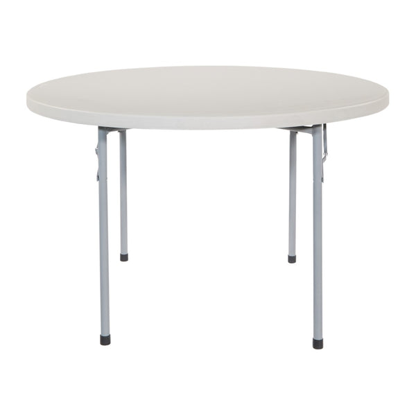 OSP Home Furnishings 48" Round Folding Table with Resin Top and Steel Frame for Parties or Workspace 48" BT48Q