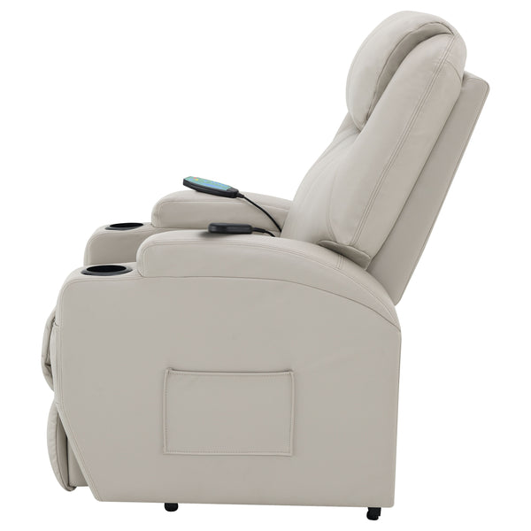 English Elm Selwyn Champagne Power Lift Massage Recliner with Heat, Faux Leather Upholstery & Smooth Recline (98) B062P375531