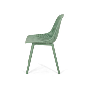 English Elm Christopher Knight Home® - POSEY Chair - Weather-Resistant Polypropylene Outdoor Dining Chair with Perforated Diamond Mesh Design for Durable Style Green 27.5 L x 21.5 W x 20.2 H 69067.00GRN