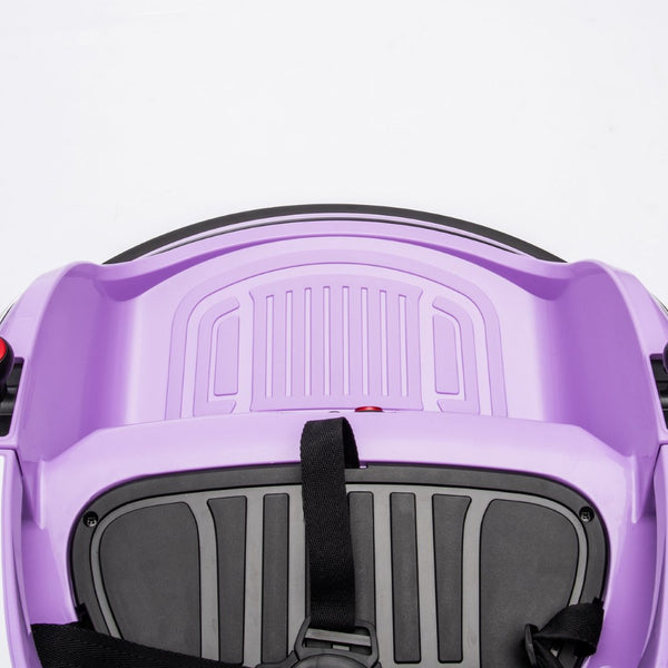 English Elm 12v Kids Ride on Bumper Car with 360 Spin Led Lights Bluetooth and Parental Remote Purple W1578P198507