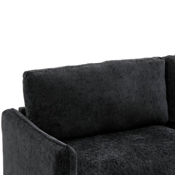 English Elm Modern Chenille Loveseat with Pocket Spring Cushions and Rubberwood Legs for Living Room N763P347228B