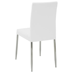 English Elm Set Of 4 Modern Leatherette Dining Chairs With Chrome Legs – Stylish Comfort For Any Space B016P224473-GIGA