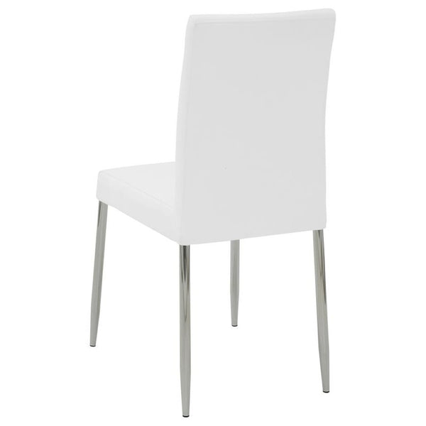 English Elm Set Of 4 Modern Leatherette Dining Chairs With Chrome Legs – Stylish Comfort For Any Space B016P224473-GIGA