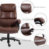 English Elm Vinsetto Pu Leather Office Chair For Big and Tall, 400Lb, Brown