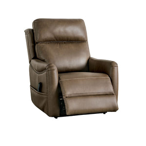 English Elm Transitional Multi-Function Glider Recliner with Channel Back, Cup Holders, Hidden Storage, Upholstered Comfort Brown 34 L x 31 W x 35 H B2741P387682
