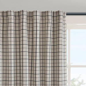 English Elm 1Pc Cozy 50X95" Plaid Curtain Panel With Fleece Lining - Stylish Light Control & Insulation Solution B035P341188