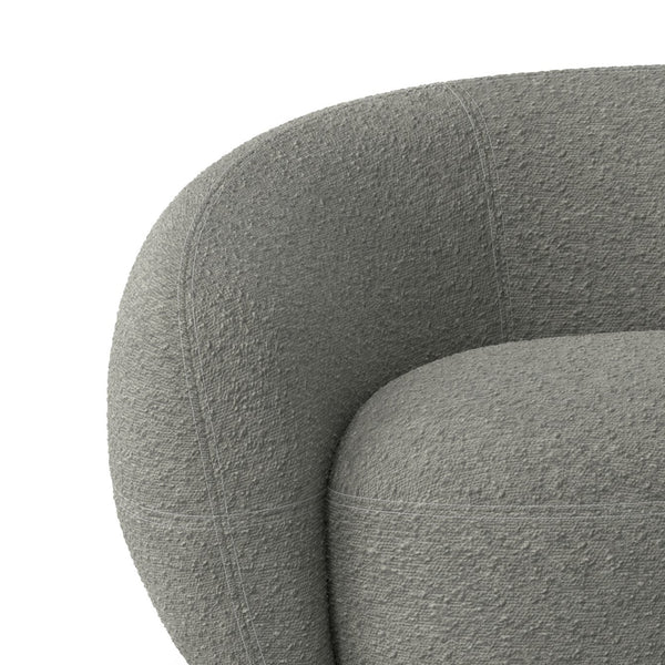 English Elm Sherri 89-inch Sofa with Curved Mid-Century Bouclé Upholstery, Durable Frame, Spacious Seating Gray B136P364320