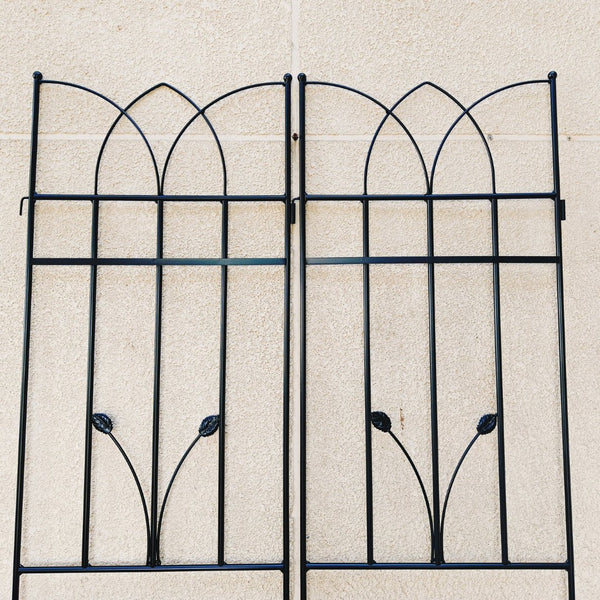 English Elm 4 Pack Powder-coated Metal Garden Trellises Rustproof Climbing Plant Outdoor Support Black W1586P147482