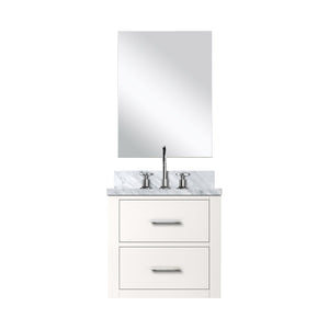 English Elm White Compact Bathroom Vanity Set With Acrylic Top, Mirror & Chrome Faucet – Ideal For Small Spaces B2731S01967-GIGA