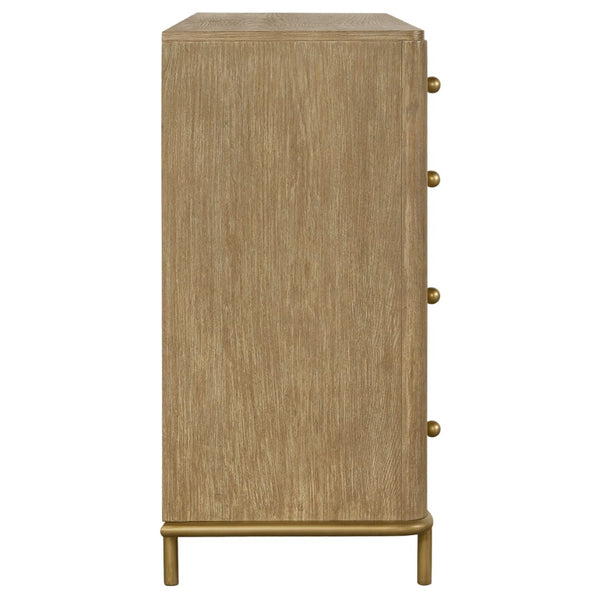 English Elm Stevie Sand Wash 8-Drawer Dresser - Mid-Century Modern Elegance With Bohemian Flair For Stylish Storage B062P358072-GIGA