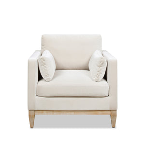English Elm Jennifer Taylor Home - Knox 36" Modern Farmhouse Arm Chair In French Beige Velvet - Cozy, Durable Comfort For Any Space B2719P238329