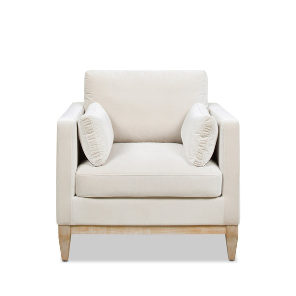 English Elm Jennifer Taylor Home - Knox 36" Modern Farmhouse Arm Chair In French Beige Velvet - Cozy, Durable Comfort For Any Space B2719P238329