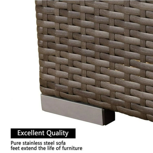 English Elm 59" Modular Pe Rattan Outdoor Loveseat Set with Uv Resistant Olefin Cushions for Patios B082P455122