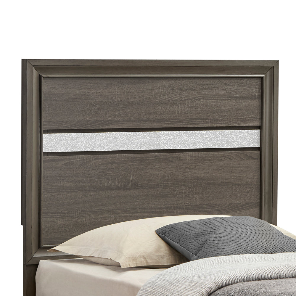 English Elm Madrid Twin Bed With Storage Drawers - Contemporary Gray Wood-Grain Design For Space-Saving Style B078S00622