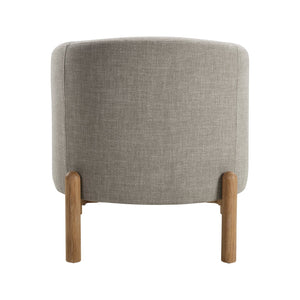 English Elm Style Barrel Accent Chair with Textured Fabric Upholstery, Solid Wood Legs, Foam-Pocket Coil Comfort and 300lb Capacity taupe 27 L x 25.5 W x 21.5 H B011P304991
