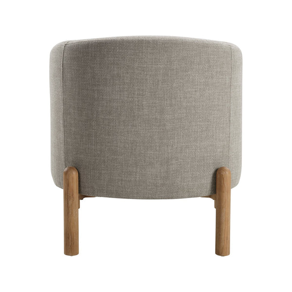 English Elm Style Barrel Accent Chair with Textured Fabric Upholstery, Solid Wood Legs, Foam-Pocket Coil Comfort and 300lb Capacity taupe 27 L x 25.5 W x 21.5 H B011P304991