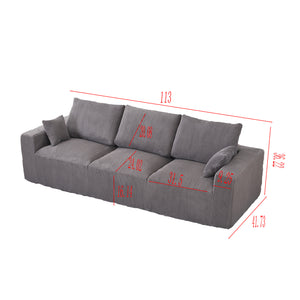 English Elm Boneless U-Shaped Modular Cloud Couch Sofa: Luxurious Corduroy Sleeper With No Assembly Needed! W3401S00010