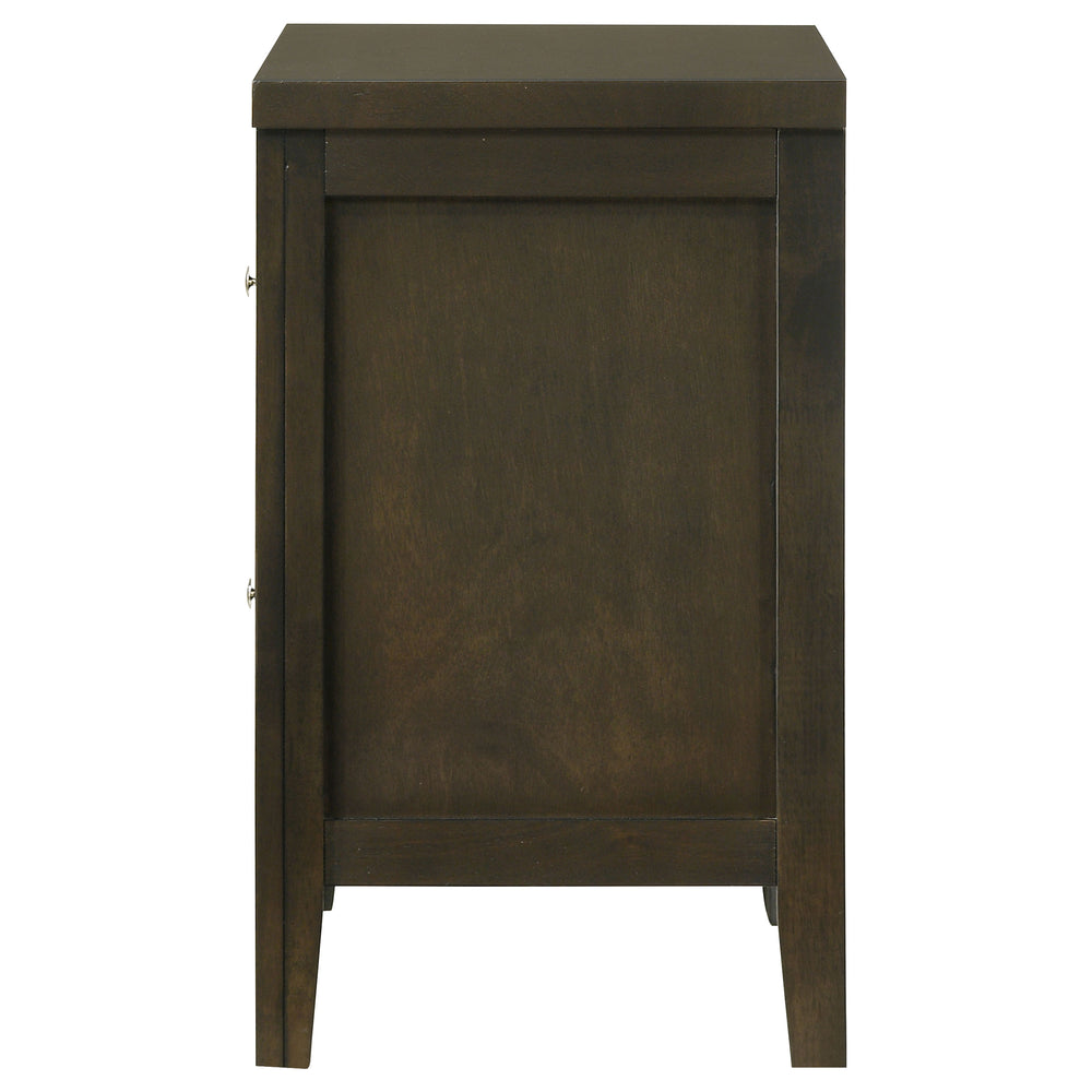English Elm Clement Dark Cocoa Two-Drawer Nightstand with Brushed Nickel Hardware, Sturdy Wood, Versatile Style (26.25"H) B062P375568