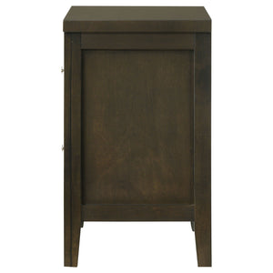 English Elm Clement Dark Cocoa Two-Drawer Nightstand with Brushed Nickel Hardware, Sturdy Wood, Versatile Style (26.25"H) B062P375568