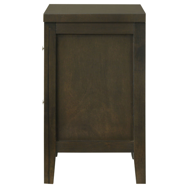 English Elm Clement Dark Cocoa Two-Drawer Nightstand with Brushed Nickel Hardware, Sturdy Wood, Versatile Style (26.25"H) B062P375568