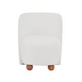 Christopher Knight Home® - Noble House - - Ultra-Soft Modern Low-Back Armless Accent Chair With Skin-Friendly Upholstery And Exquisite Round Pine Wood Feet, For Small Living Spaces, Living Room, Bedroom, Balcony, Office, Reading Nook, White