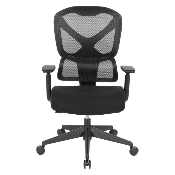 OSP Home Furnishings Mesh Back Ergonomic Manager Chair with Lumbar Support Adjustable Arms and Synchro Tilt 71142-3
