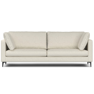 English Elm Ava 90 Inch Mid Century Sofa with Eco Performance Fabric, Plush Cushions, Durable Wood Frame Cream B136P199269