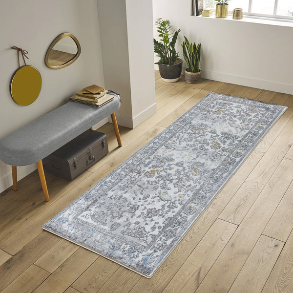 English Elm Legacy Multi 7 Ft. 10 In. X 9 Ft. 10 In. Stain-Resistant Area Rug - Soft Grey, Durable & Stylish B186P181137