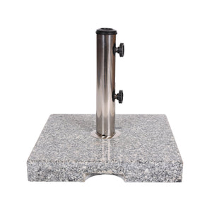 English Elm Christopher Knight Home® - UM-HOLDER Square 55lbs Granite Umbrella Base - Natural Grey Stainless Steel, Sleek 19x19x6.5" Stable Support N775P256432N