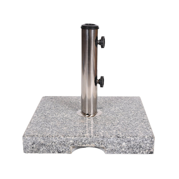 English Elm Christopher Knight Home® - UM-HOLDER Square 55lbs Granite Umbrella Base - Natural Grey Stainless Steel, Sleek 19x19x6.5" Stable Support N775P256432N