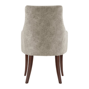 English Elm Connie Luxurious Vegan Leather & Velvet Armchair In Taupe - Mid-Century Design For Modern Living B365P397805