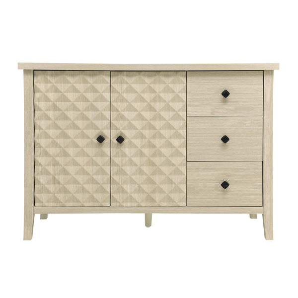 English Elm Modern 2 Door 3 Drawer Storage Cabinet with Adjustable Shelves, Metal Slides, Hinges & Anti-Tip Safety் W688P223053