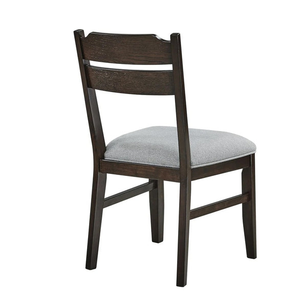 English Elm Omal Farmhouse Counter Height Dining Chairs Slatted Wood Frame Gray Upholstered Seat B056P417082