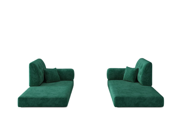 English Elm 78.8inch Modular sofa bed with removable backrest, foldable design, washable corduroy cover, versatile transforms into double bed and lounge seating for living spaces Green W3147P351666