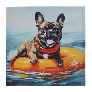 Madison Park Beach Dogs Casual Frenchie Canvas Wall Art ID95C-0056 Frenchie/Blue Multi