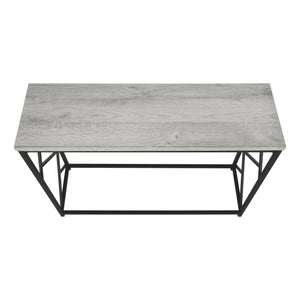 English Elm Accent Table Modern Entryway Console with Grey Laminate Top and Black Criss-Cross Metal Frame, 44" L Grey 47 L x 16 W x 6 H B2710P219326