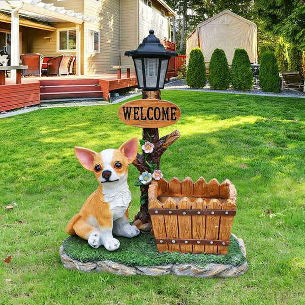 English Elm Sitting Corgi Resin Planter Sculpture Whimsical Porch Garden Decor with Succulent Cavity W5398P464244