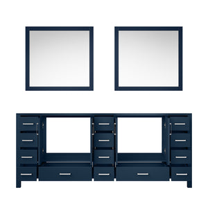English Elm Navy Double Bath Vanity 84" W x 22" D with Two 34" Mirrors, 14 Drawers, Ample Wood Storage, Ready B2731S00566