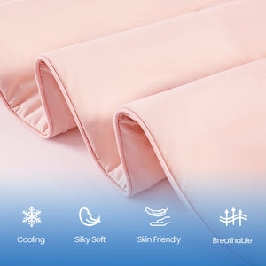 English Elm 1-piece Queen Cooling Comforter Nylon Spandex Shell Wave Quilted Breathable Lightweight Fill Pink B035P408417