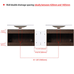 English Elm 72 Inch Wall Mounted Vanity with Resin Sink, Soft-Close Doors, Ample Storage Shelves, Durable Eco Plywood Finish California Walnut W999S00189