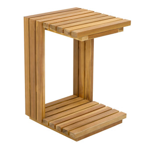 English Elm Oversized Acacia Wood Patio Club Chair and Table Set for Garden or Poolside N768P392778N