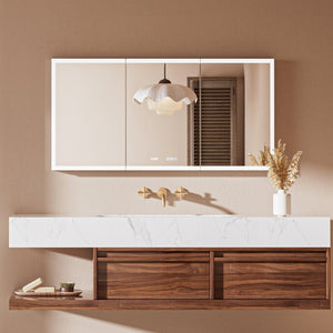 English Elm Lighted Aluminum Medicine Cabinet Smart Mirror with Anti-fog Led and Built-in Usb Outlet W5609P461514