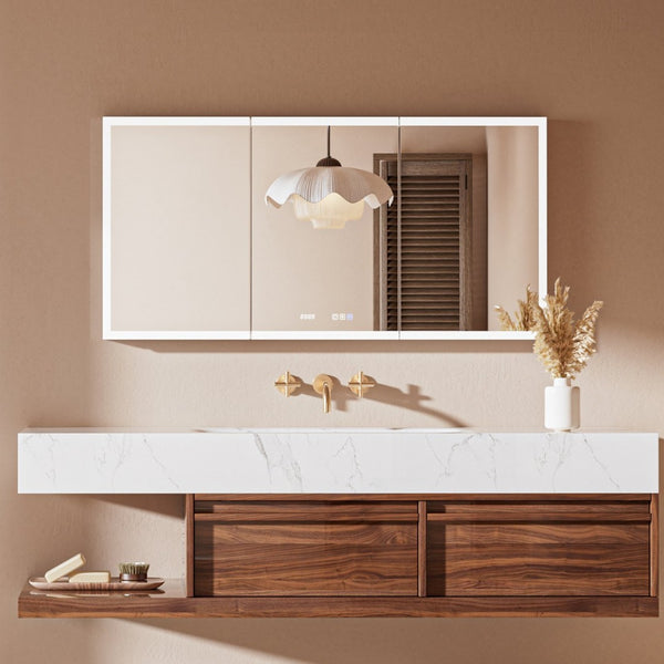 English Elm Lighted Aluminum Medicine Cabinet Smart Mirror with Anti-fog Led and Built-in Usb Outlet W5609P461514