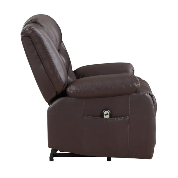 English Elm Modern Power Lift Recliner Chair Faux Leather Upholstery Standing Assist Living Room Dark Brown B011P202514